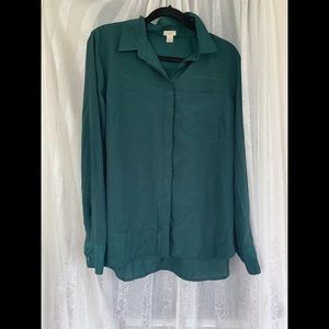 J. crew green button down